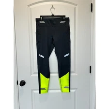 NWT Brooks Run Visible Tight Leggings Gray Reflective Size Large