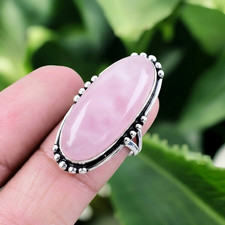 Rose Quartz Ring 925 Sterling Silver Ring Handmade Gemstone Ring Women's Ring