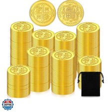 100 Pcs Metal Pirate Coins Treasure Chest Spanish Doubloon Fake Coins Tokens ...