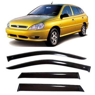 Tape-on Window Visors Rain Guards Fit Kia Rio Hb/Wagon 2000-2005 Wind Deflectors