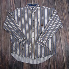 Chaps Ralph Lauren Shirt Mens XL Striped Button Down Pocket Classic Dress Shirt