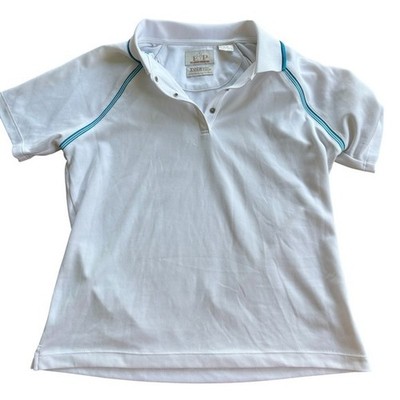 EP Pro Tour Tech Women White Performance Polo Shirt Short Sleeve Golf, S/P