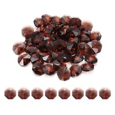 50Pcs 14mm 1 Hole K9 Crystal Octagon Glass Chandelier Beads, Red Violet