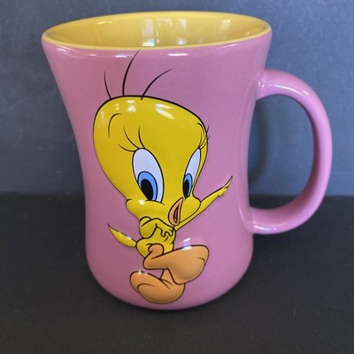 NWT Looney Tunes Tweety Bird 3D Ceramic Coffee Mug 2008 Warner Brothers Pink