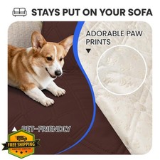 CYCMACO Waterproof Dog Blanket 52x82" Coffee Non-Slip Pet Couch Cover