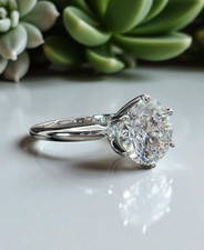 3.00 Ct G VS1 Round Solitaire Platinum Lab Grown Diamond Ring IGI Certified