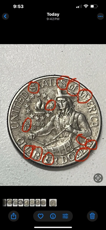 1776-1976 D US Bicentennial Quarter, Rare With Multiple Errors - Image 3 of 4