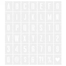 6 Inch Letter Number Stencils Alphabet Symbol Templates Set Shadow 6"W 42pcs