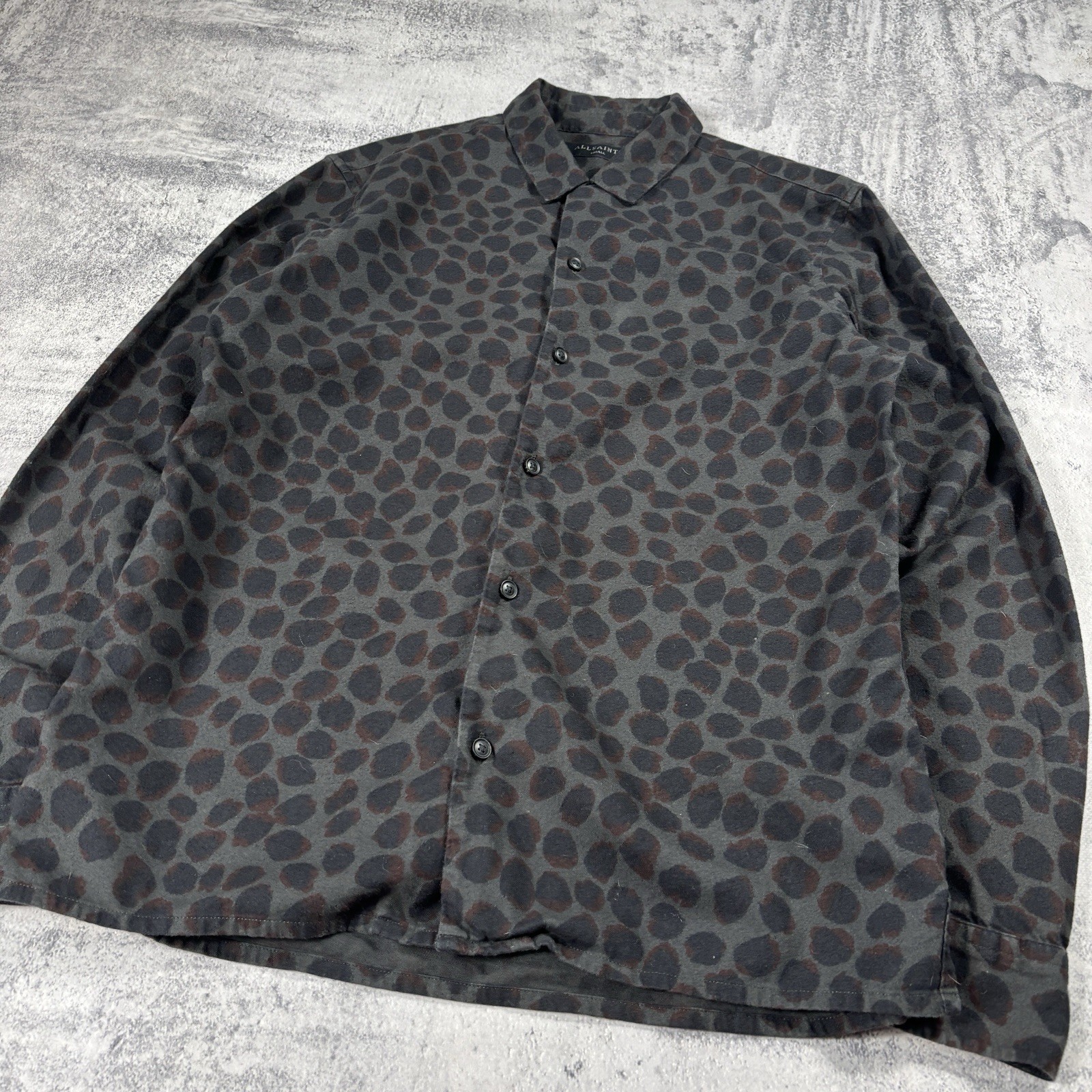 HYPE Allsaints Mens Shirt Multi Animal Leopard Print Basic size S RARE image 7