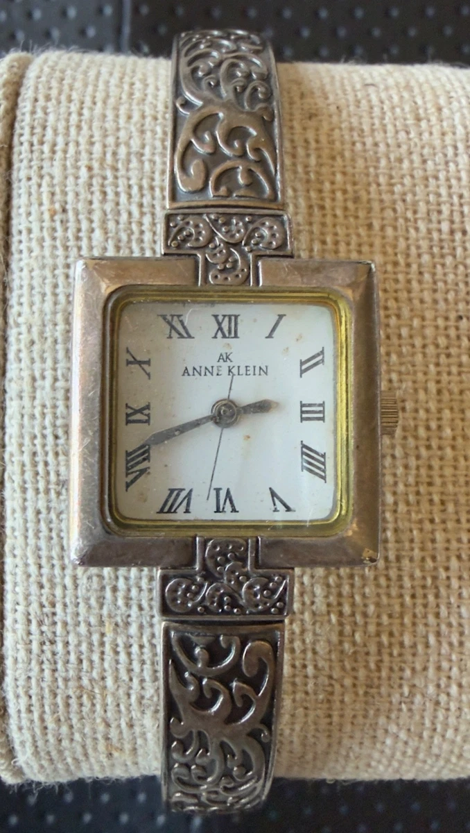 Womens Vintage Anne Klein Watch 30mm Silver Bangle Cuff Bracelet New Battery Anne Klein Bangle Wristwatches for Women for sale | eBay main image 2