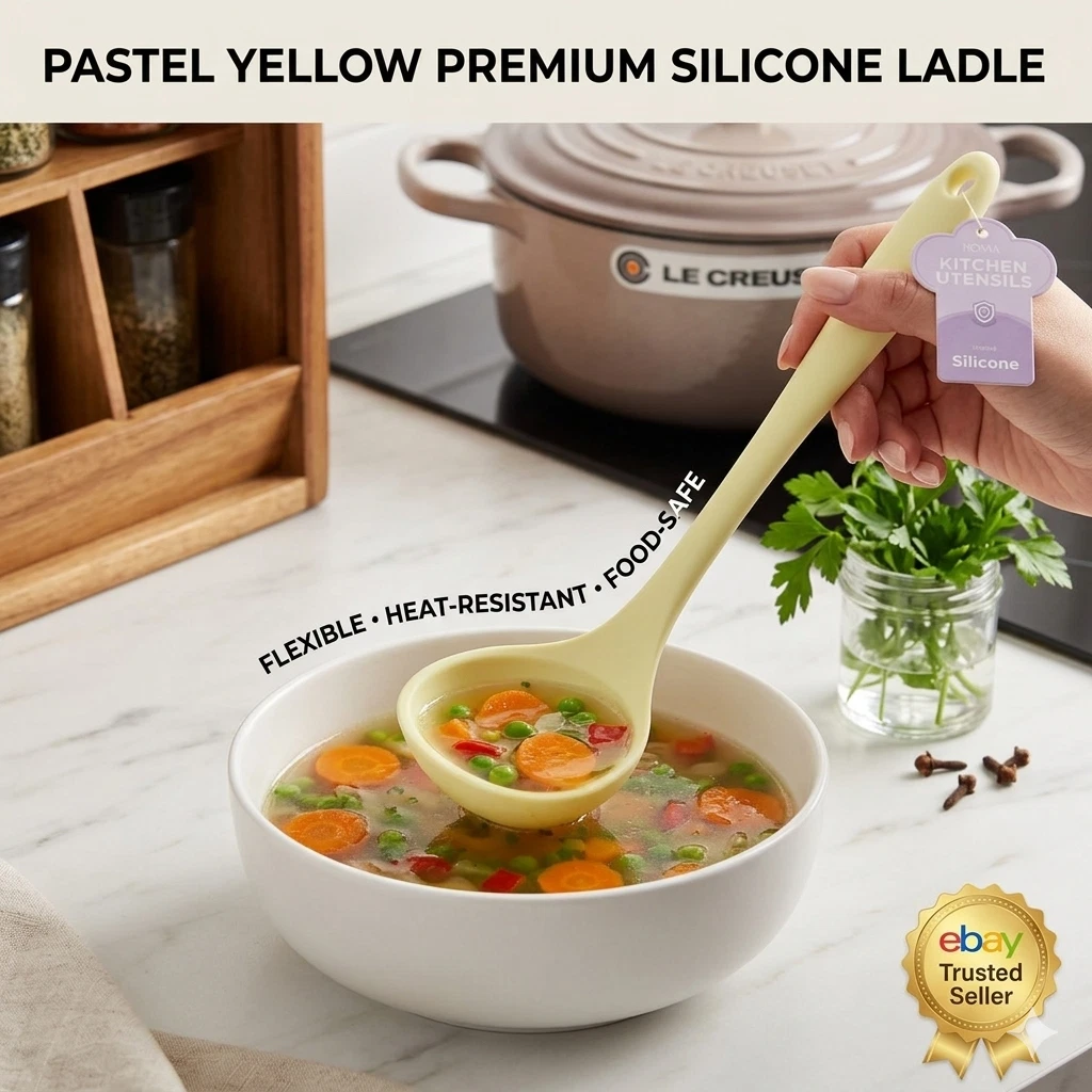 Silicone Ladle – Heat-Resistant Non-Stick Soup & Sauce Spoon – BPA-Free Kit