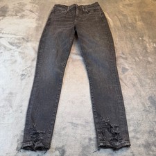 AGOLDE 90s Mid Rise Straight Leg Jeans Black Distressed Womens Size 26