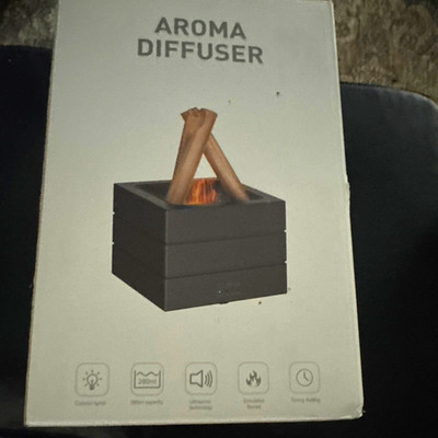 280ml USB-C Aroma Diffuser Quiet  36dB Flame Effect Black, 2 Settings