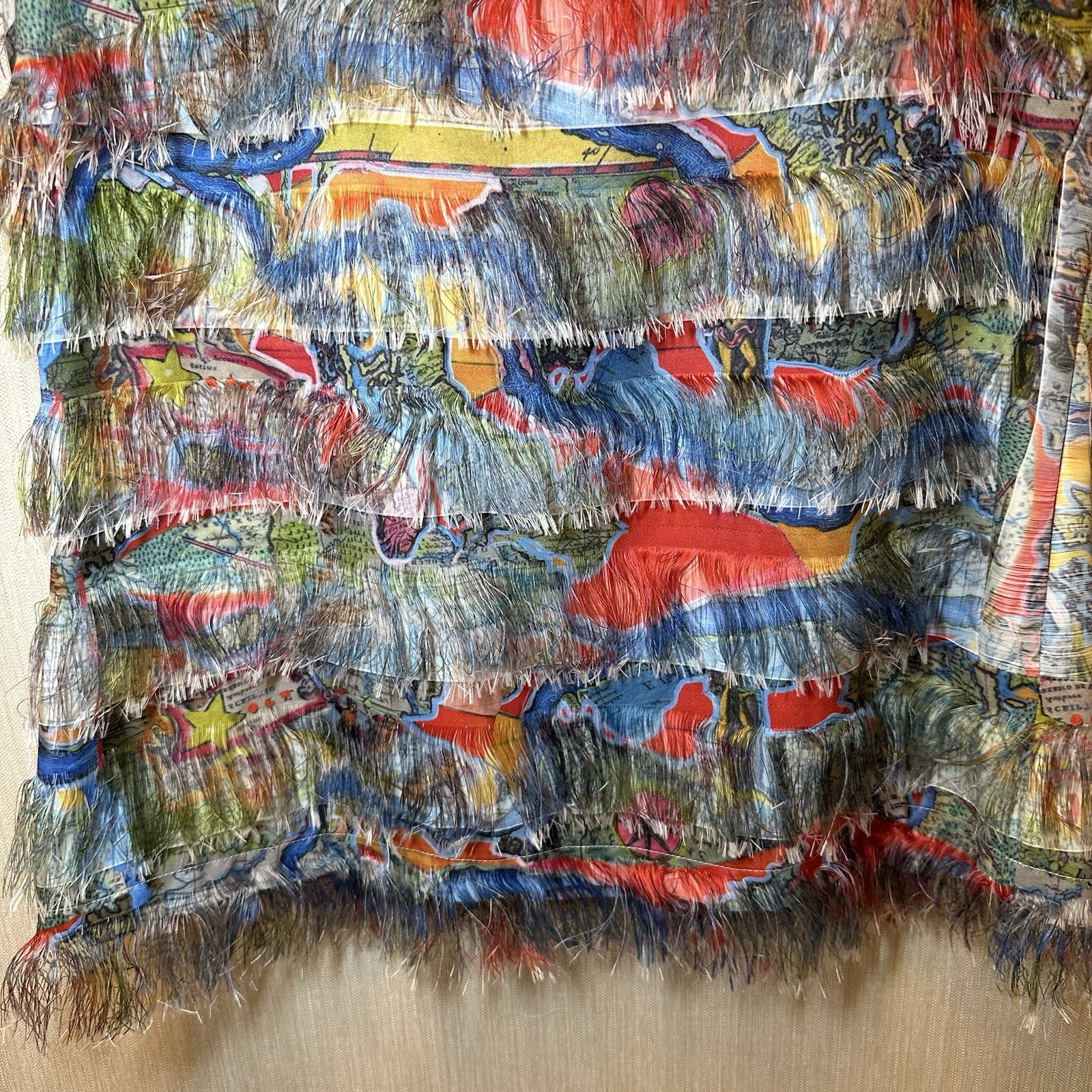 Rare French Aventures des Toiles sleeveless fringe Top size 42. FAB! image 3