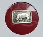 RHINOCEROS 🦏 1 gram .999 Fine Pure SILVER Bullion Bar Fractional Ingot