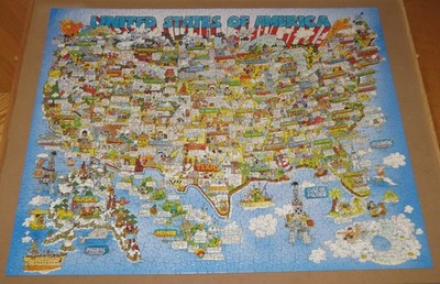 Robert Blair Martin Art Good Old U.S. of A. Vintage Springbok Puzzle - Assembled