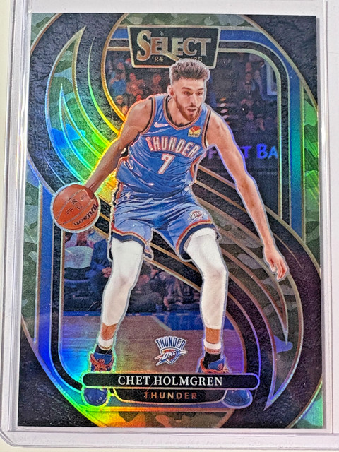 Chet Holmgren 2024-25 Select Green Camo Prizms #128 OKC Thunder 078/125