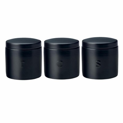 Maxwell & Williams Epicurious Vorratsdosen 3er Set Dose Porzellan Schwarz 600 ml