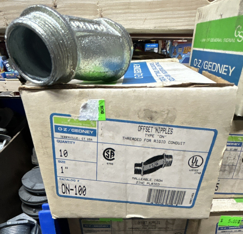O-Z/Gedney 1in Offset Nipple Threaded for RMC Rigid Conduit ON-100