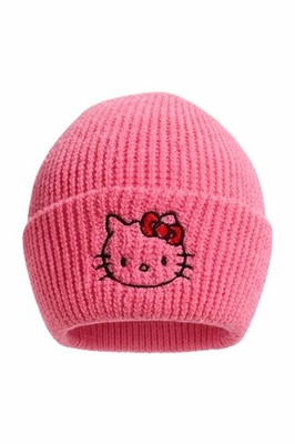Hello Kitty Pink Knit Beanie Hat Sanrio Winter Warm Embroidered Cap NEW