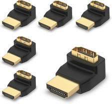 VCE HDMI 270 Degree Adapter 6-Pack, Right Angle HDMI Adapter Male to Female L-Sh