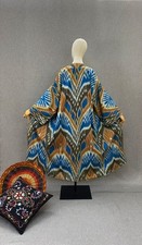 Uzbek ikat chapan/Cotton jacket/Boho ikat coat/Ethnic abaya cape/Tribal kimono