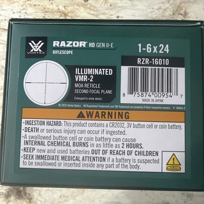 Vortex RZR-16008 Razor HD GEN II-E 1-6X24 Riflescope