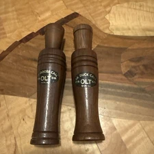 Vintage PS Olt 77 & 66 Goose Call Wood Walnut Both in Excellent Condition