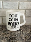 Vintage WDOS NY Radio Milk Glass Coffee Cup Do It On The Radio Federal Mug