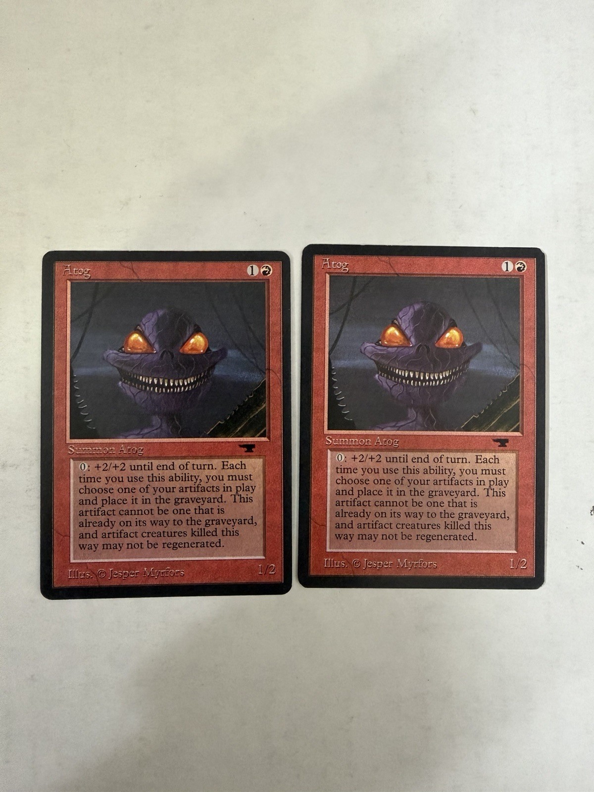 2 X Atog MTG Antiquities 1994 Magic LP-NM