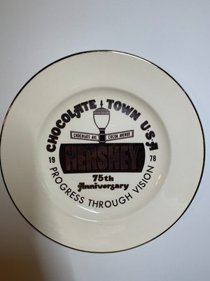 Collectible Souvenir Plate, ChocolateTown USA, Hershey PA, 75th Anniversary 1978