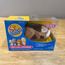 Vtg 2009 Zhu Zhu Pets Hamster Tex 86104 Brown White Interactive Robotic Toy NIB