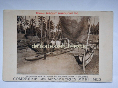 COLOMBO SRI LANKA Plage de MOUNT LAVINIA Cognac Bisquit DUBOUCHE' old postcard