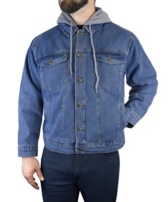 Victory Outfitters Men's Hooded Fleece Lined Denim Jacket