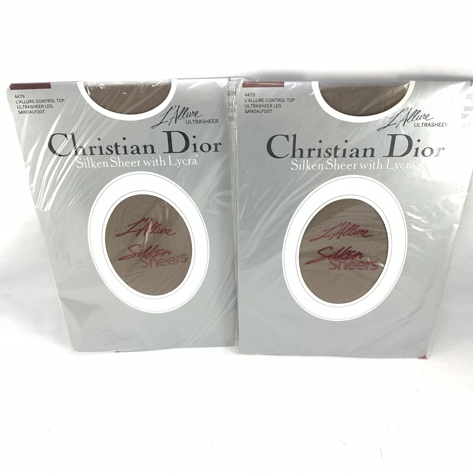 2 Christian Dior Silken Ultrasheer Control Top Culotte Tuyau Sable Taupe 4479 Taille 2