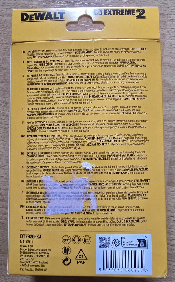 DEWALT DT7926XJ Extreme 29Piece Metal Drill Bit Set 5035048060285 eBay