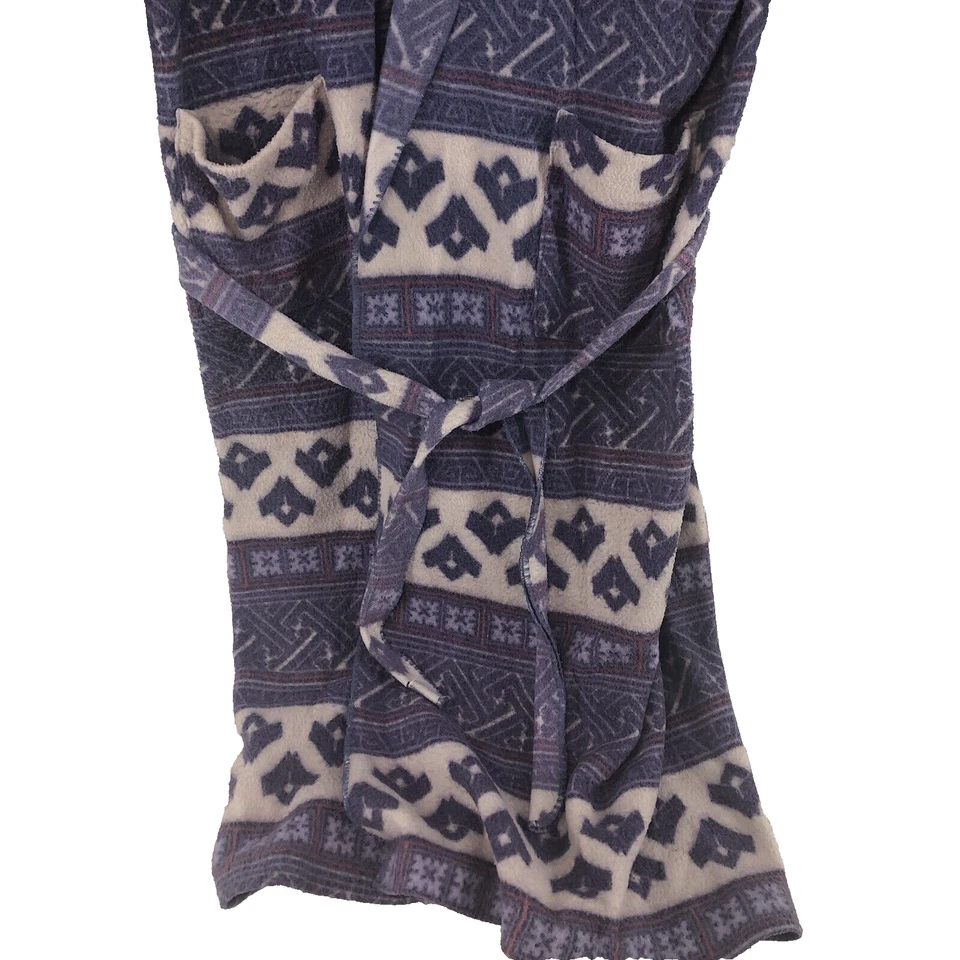 Night Gear bath robe women’s large purple aztec geometric patterns 50" Vtg - Image 2 of 4