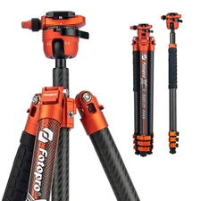 Fotopro 67.3" Carbon Fiber Travel Tripod, Professional Heavy Duty. X-AIRFLY MAX