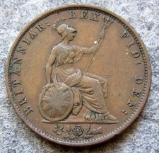 GREAT BRITAIN William IV 1837 1/2 HALF PENNY HALFPENNY Seated Britannia Copper