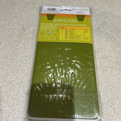 Accuquilt Half Square Fabric Cutting Die New Unopened Cuts 4 Triangles 5x10