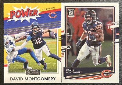 David Montgomery - 2 Card Lot -  21 Contenders Power Players &  20 Optic Base