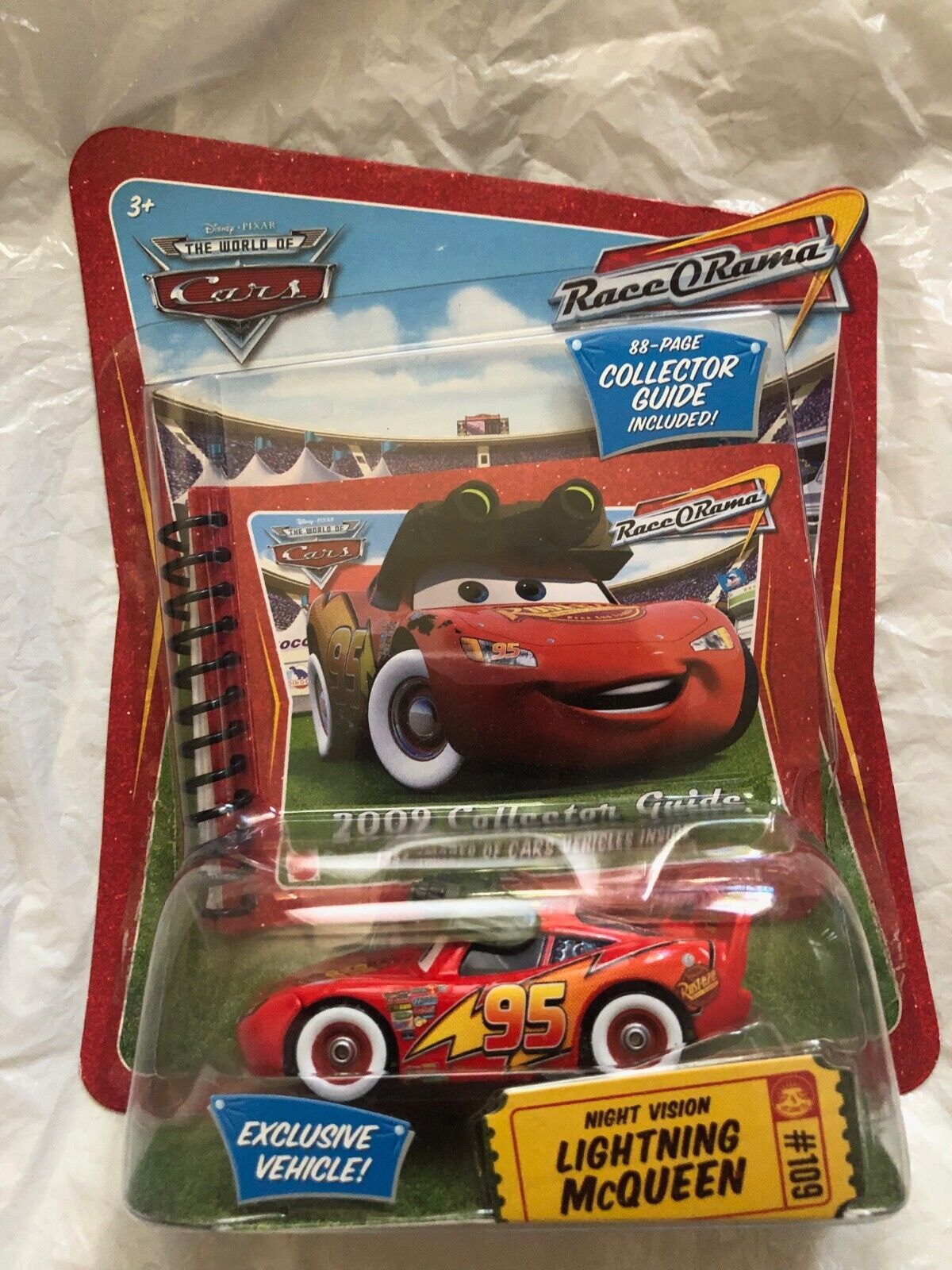 Disney Pixar Cars Race O Rama Exclusive Night Vision Lightning McQueen #109  READ