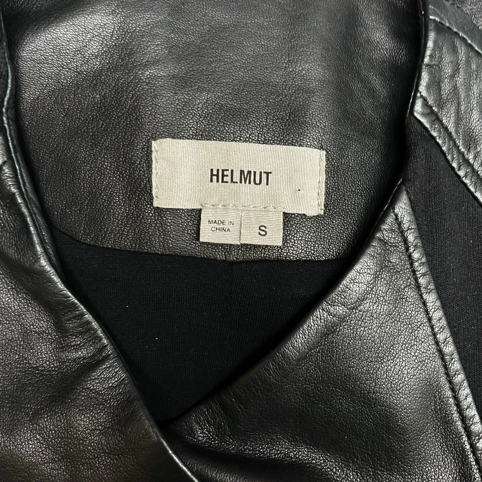 Helmut Lang женщин размер маленький стороны молнии ягненка кожи черный мотоциклетная куртка euc - Изображение 4 из 4