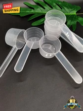 10 pcs 40 ml Measuring Spoons Transparent Plastic Flat Bottom with Scale
