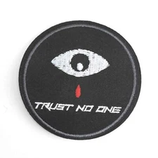 Black and White, Trust No One Patch Iron-On/Sew-On Embroidered Applique 2043