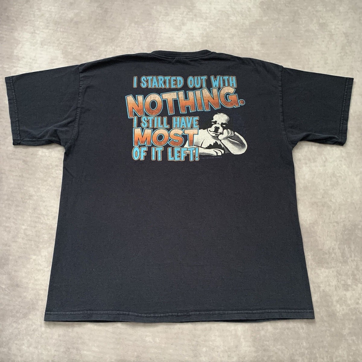 Vintage Y2K Funny Big Dogs Shirt Size XL Started With Nothing Fade