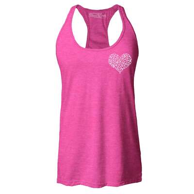 Breast Cancer Awareness Ribbon Heart Pocket Racerback Tank Top 0 Shirt
