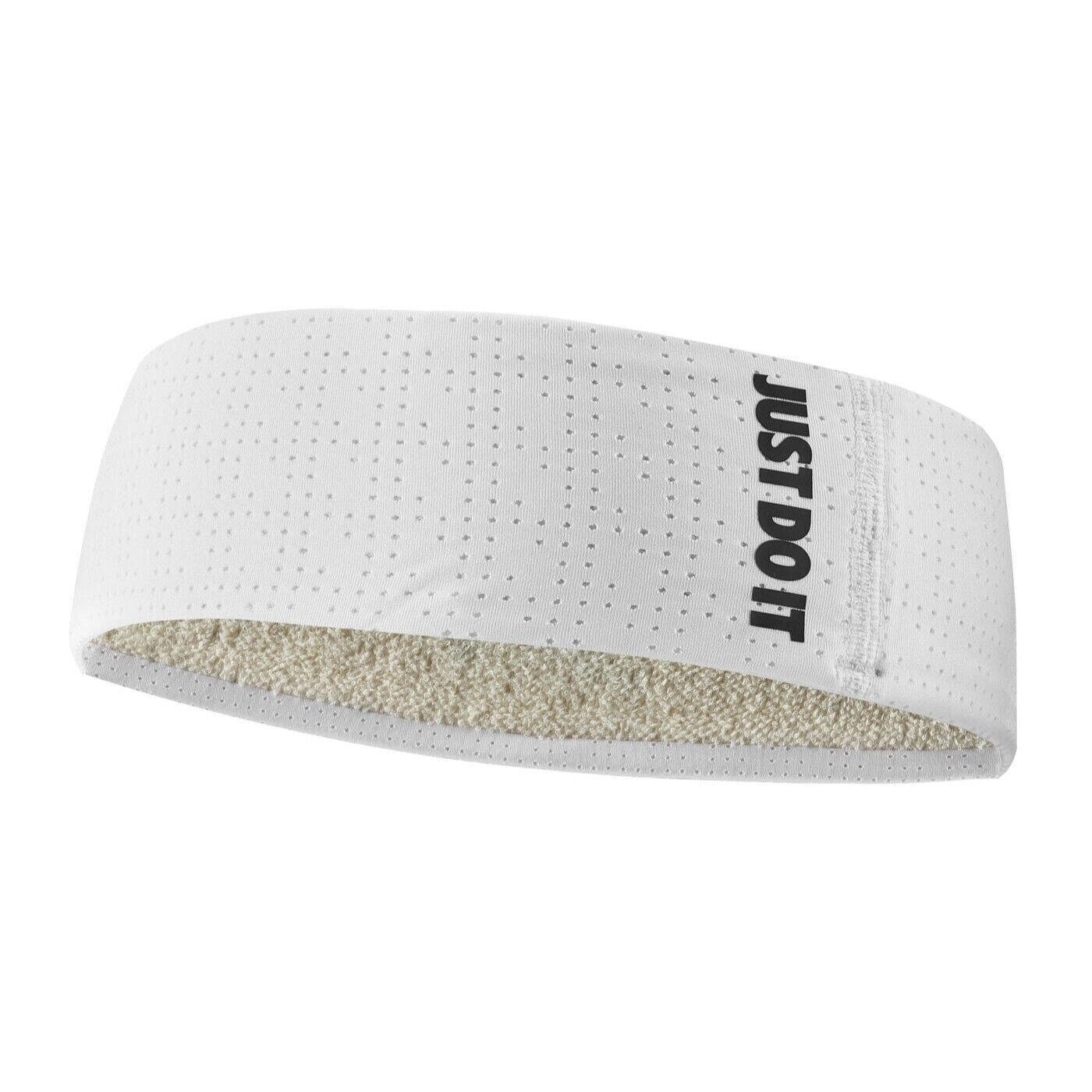 Nike Fury Headband Terry Fascia Tergisudore Sport Tennis Running Basket Bianco