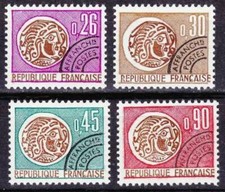 FRANCE PREOBLITERE YVERT N° 130/33 " MONNAIE GAULOISE 4 TIMBRES " NEUF xx LUXE