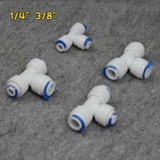 1/4" 3/8" PE Push Fit Connector Tee Fitting Drink Dispense Water Filter Ro Unit